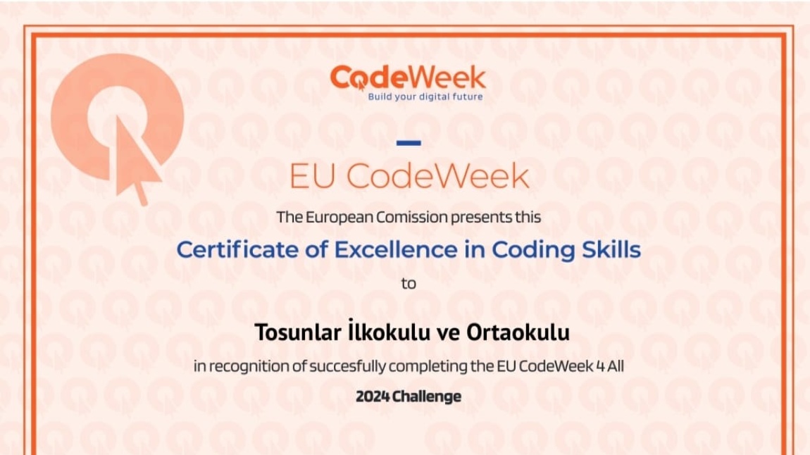 Codeweek Mükemmelik Sertifikalarımızı Aldık